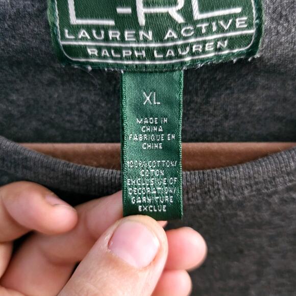 L-RL Lauren Active Ralph Lauren Vintage Long Sleeve Embroidered Crest size XL - Picture 3 of 8